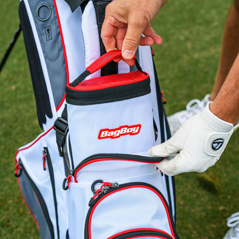 Load image into Gallery viewer, BagBoy Chiller Hybrid Golf Stand Bag White/Charcoal/Red