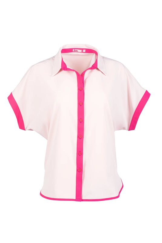 Pirdie Caddy Camp Womens Golf Shirt Pink
