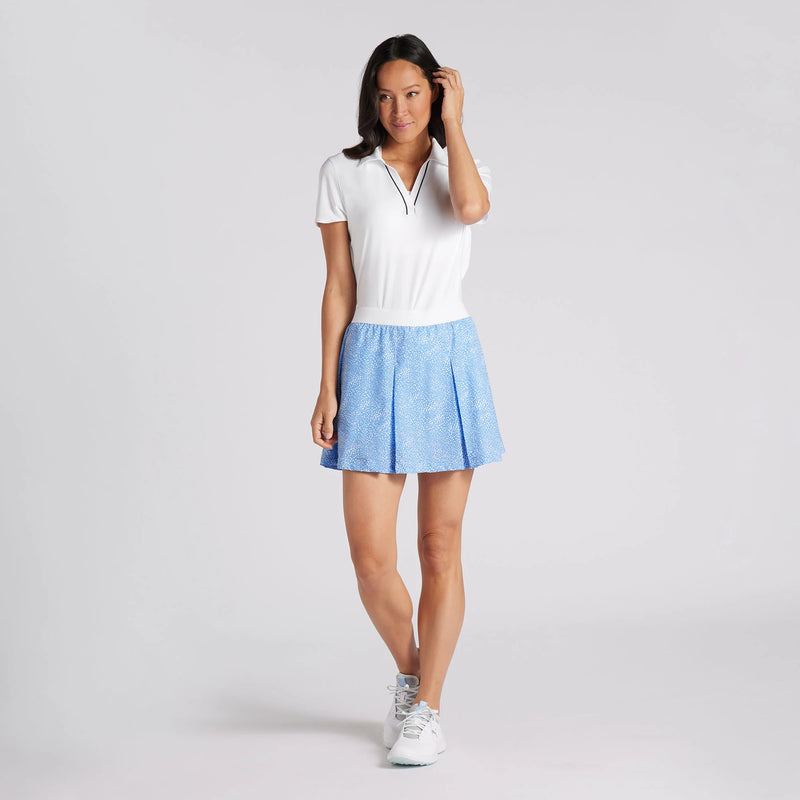 Load image into Gallery viewer, Puma Pleated Microdot Womens Golf Skirt Blue White
