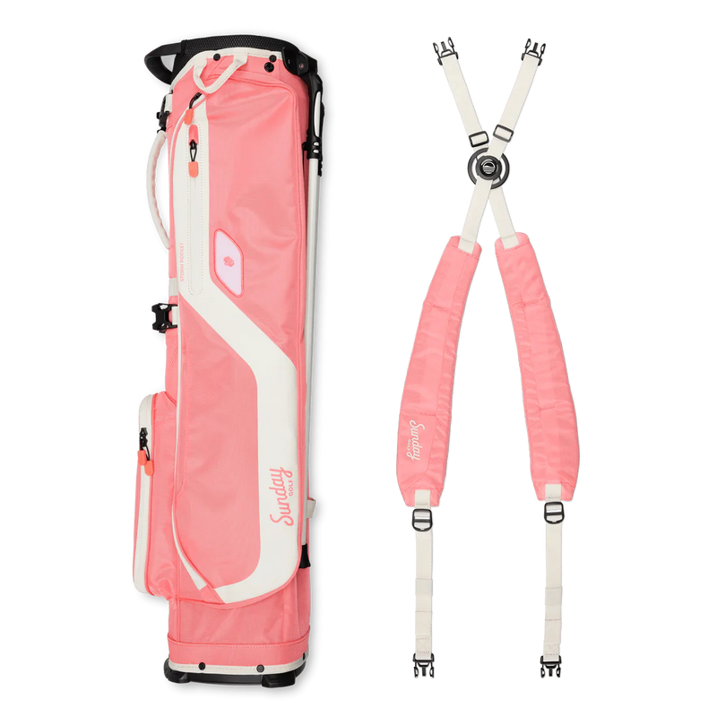 Load image into Gallery viewer, Sunday Golf El Camino Golf Stand Bag Coral Bag Height 34"