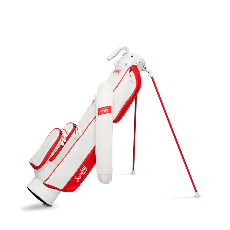 Load image into Gallery viewer, Sunday Golf Loma Golf Stand Bag Red &amp; Off-White
