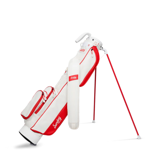 Sunday Golf Loma Womens Golf Stand Bag Red & Off-White