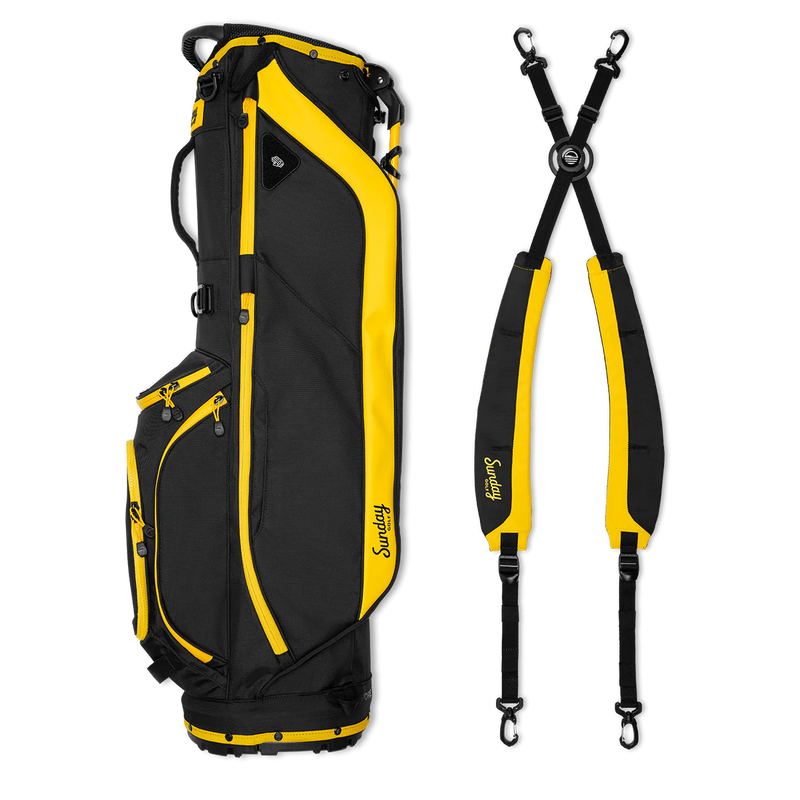 Load image into Gallery viewer, Sunday Golf Ryder 23 Golf Stand Bag Black & Yellow (Bag Height 35")