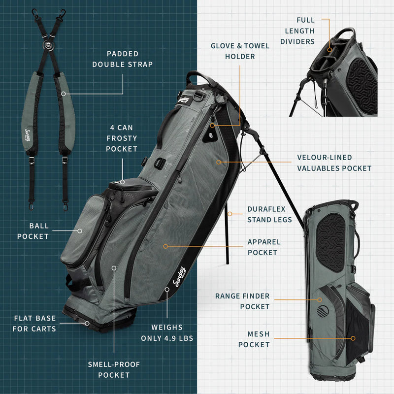 Load image into Gallery viewer, Sunday Golf Ryder 23 Golf Stand Bag Midnight Green (Bag Height 35")