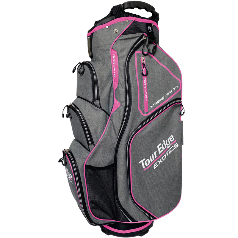 Load image into Gallery viewer, Tour Edge Exotics Xtreme 7.0 Womens Golf Cart Bag Pink Grey
