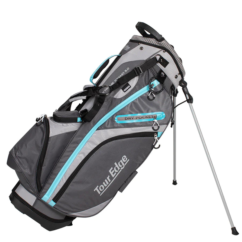 Load image into Gallery viewer, Tour Edge Hot Launch Extreme 5.0 Womens Golf Stand Bag Silver Blue
