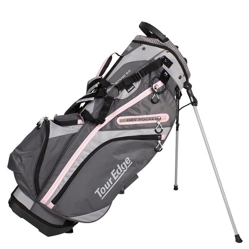 Load image into Gallery viewer, Tour Edge Hot Launch Extreme 5.0 Womens Golf Stand Bag Silver Pink
