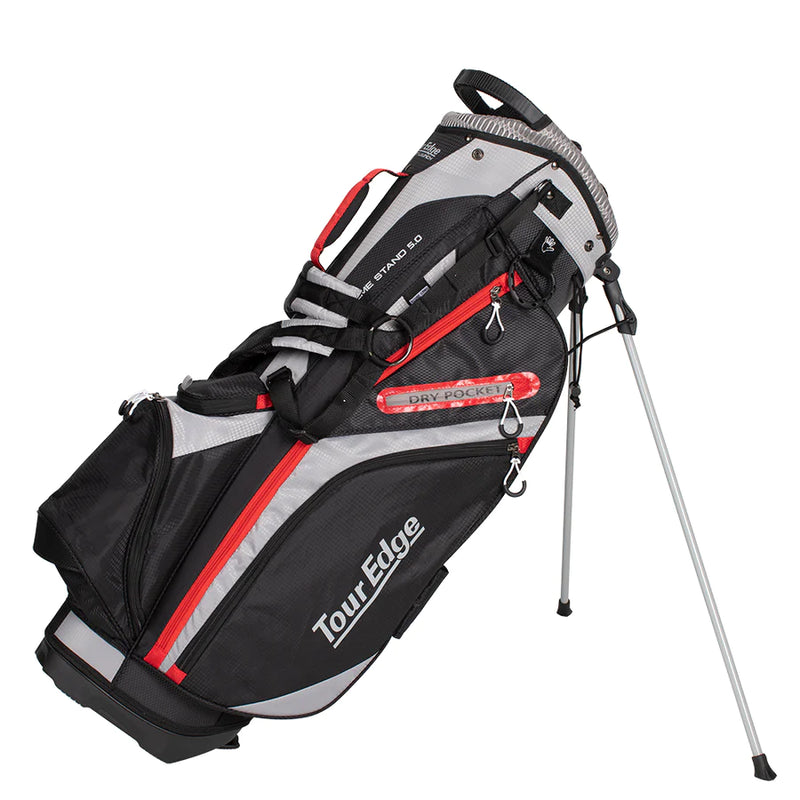 Load image into Gallery viewer, Tour Edge Hot Launch Extreme 5.0 Golf Stand Bag Black Red
