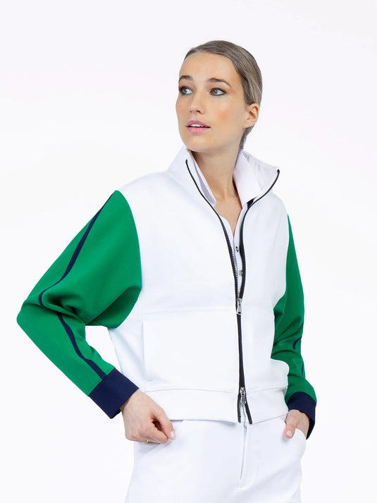 InPhorm Sofia Dolman Knit Jacket White/Ivy&nbsp;