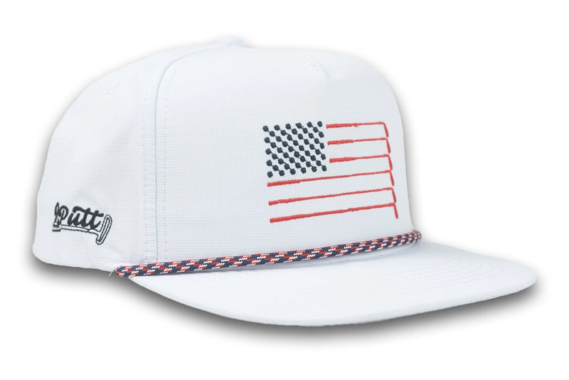 Load image into Gallery viewer, American Golf Flag Rope Hat White
