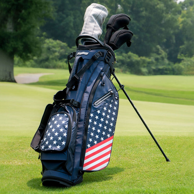 Load image into Gallery viewer, BagBoy ZTF Golf Stand Bag Midnight Blue USA
