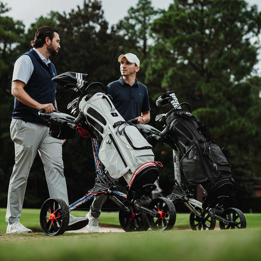 BagBoy Nitron Auto-Open Golf Push Cart Navy/Red