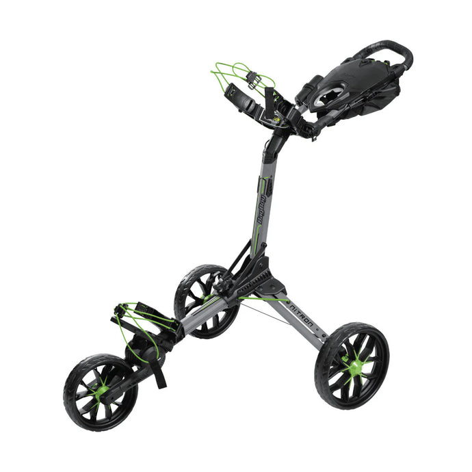 BagBoy Nitron Auto-Open Golf Push Cart Battleship Gray/Lime