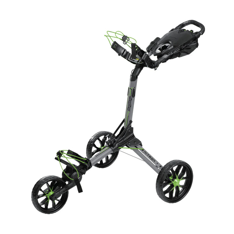 Load image into Gallery viewer, BagBoy Nitron Auto-Open Golf Push Cart Battleship Gray/Lime
