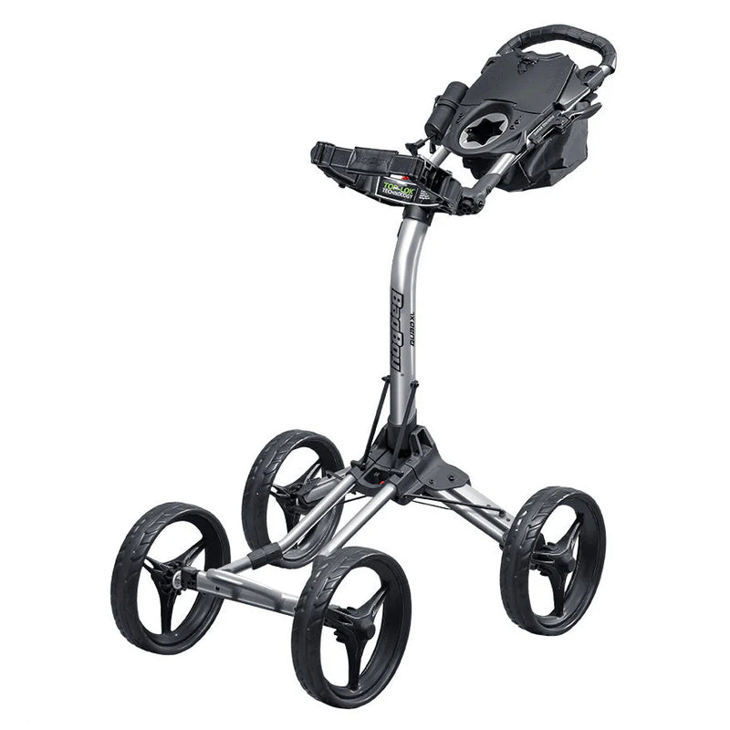 Load image into Gallery viewer, BagBoy Quad XL Golf Push Cart Silver/Black
