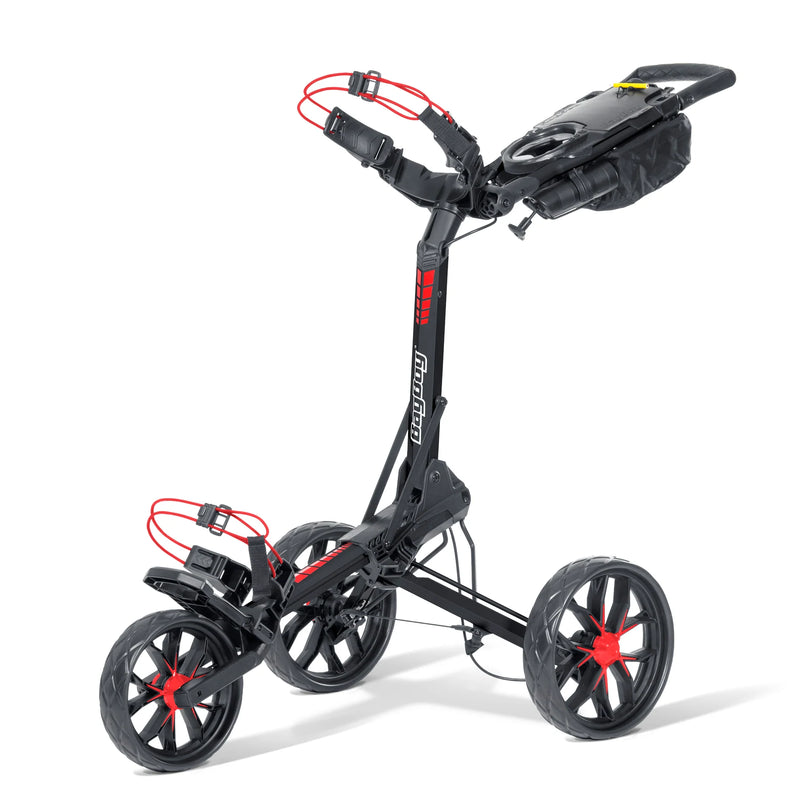 Load image into Gallery viewer, BagBoy Nitron Slimfold Auto-Open Golf Push Cart Black/Red
