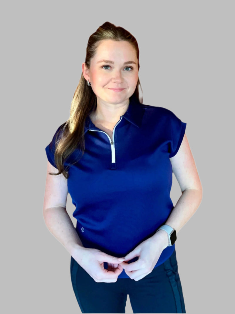 Load image into Gallery viewer, Birdie &amp; Ace Lily Womens Golf Polo Navy
