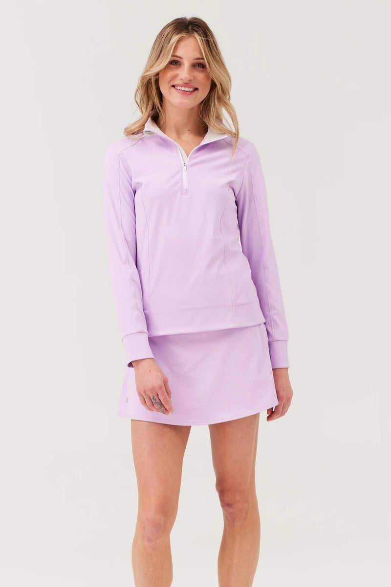 Load image into Gallery viewer, Birdie &amp; Ace Sunrise Womens Golf Quarter Zip Lilac full body
