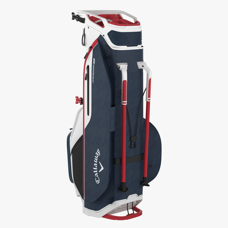 Load image into Gallery viewer, Callaway Fairway+ Double Strap Stand Bag White/Navy Hounds/Red
