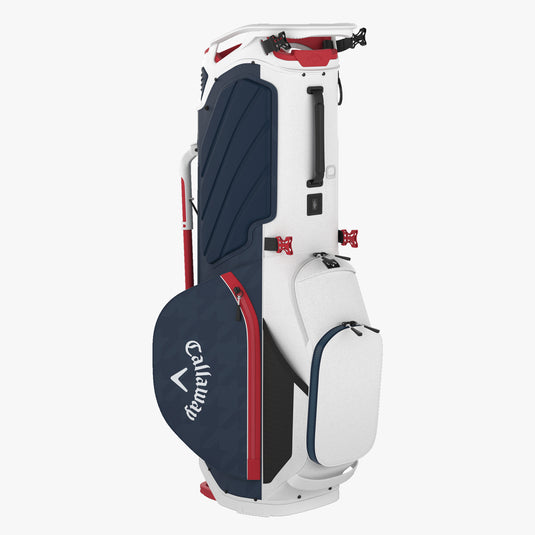 Callaway Fairway+ Double Strap Stand Bag White/Navy Hounds/Red Back View