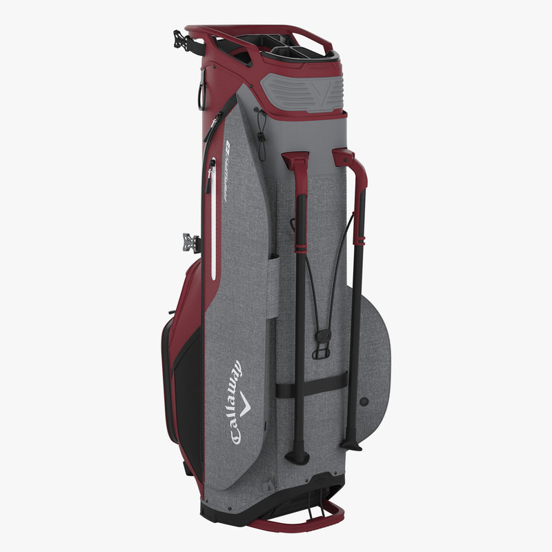 Load image into Gallery viewer, Callaway Fairway+ Double Strap Stand Bag Brick/Charcoal Heather back view
