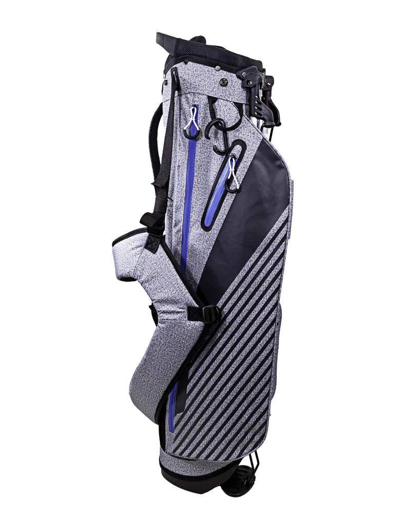 Load image into Gallery viewer, Club Champ Tracker Series Golf Stand Bag Silver/Black Upright
