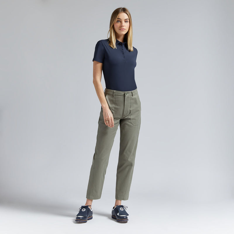 Load image into Gallery viewer, G/Fore Italian Cotton Twill High Raise Straight Womens Tapered Pants - Isle
