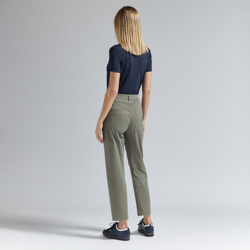 Load image into Gallery viewer, G/Fore Italian Cotton Twill High Raise Straight Womens Tapered Pants - Isle
