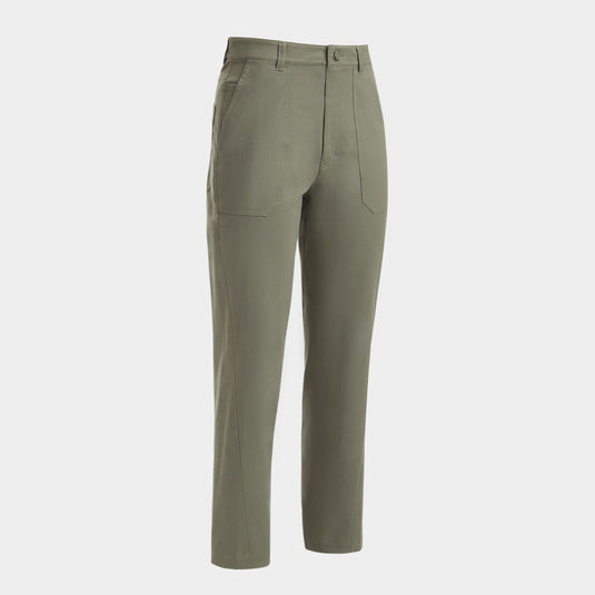 G/Fore Italian Cotton Twill High Raise Straight Womens Tapered Pants - Isle