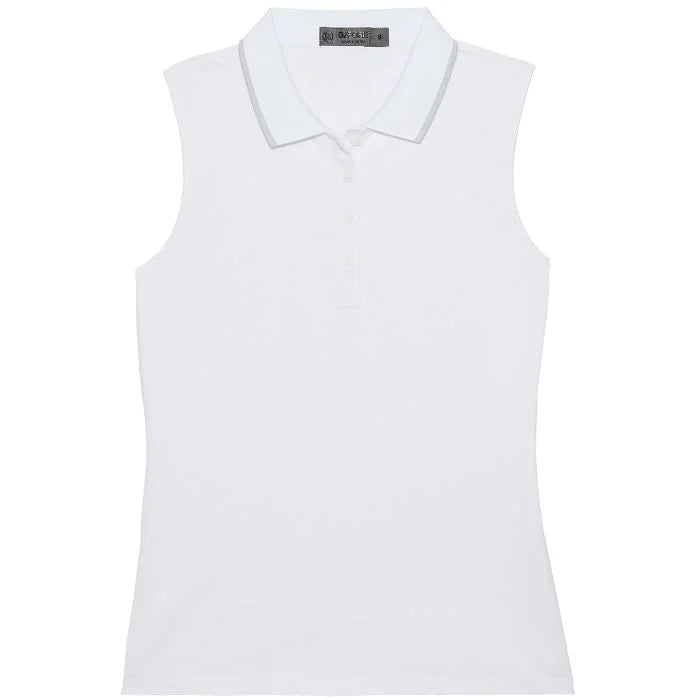 Load image into Gallery viewer, G/Fore Pleated Collar Tech Pique Womens Sleeveless Polo
