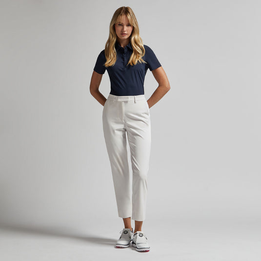 G/Fore Stretch Performance Twill Mid Raise Womens Straight Trouser - Chalk White