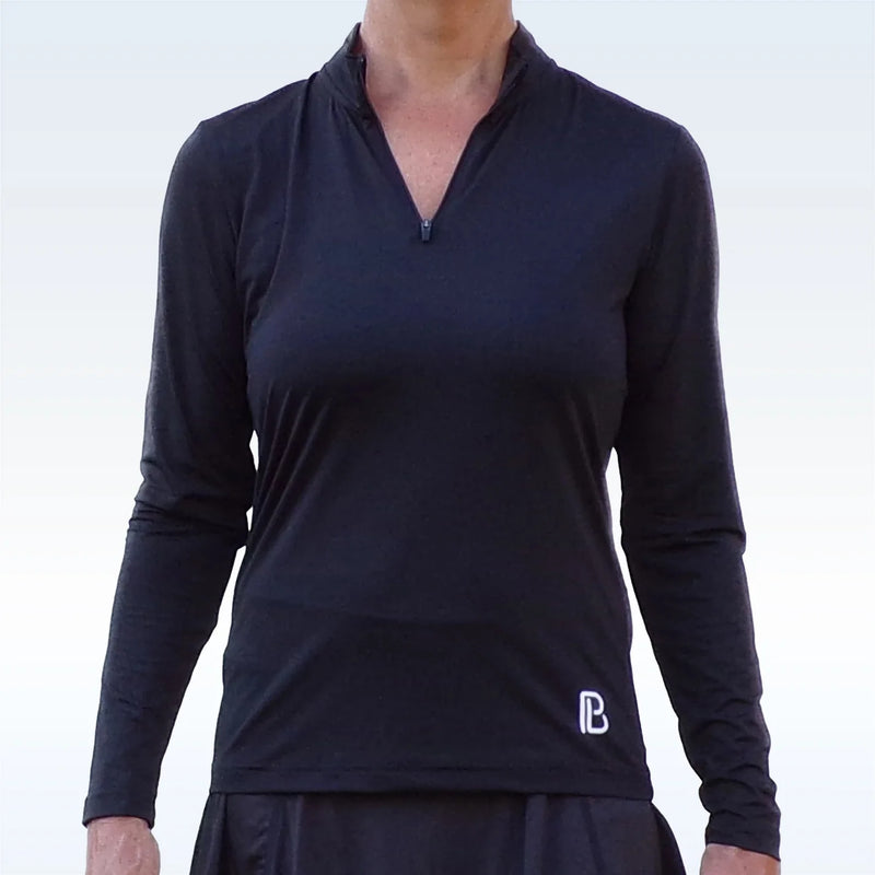 Load image into Gallery viewer, Golf Bella Long Sleeve Womens Golf 1/4 Zip Black
