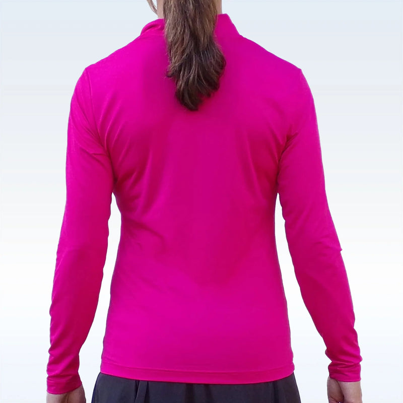 Load image into Gallery viewer, Golf Bella Long Sleeve Womens Golf 1/4 Zip Hot Pink Back
