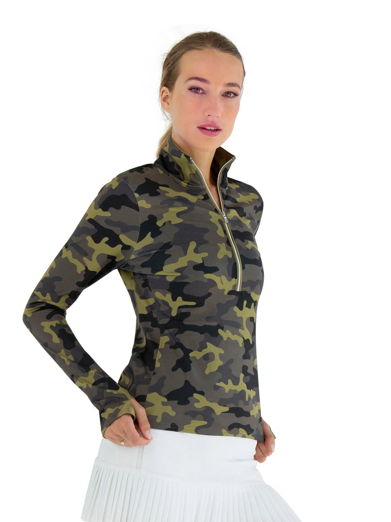 Load image into Gallery viewer, InPhorm Golf Quarter Zip Camo Side View
