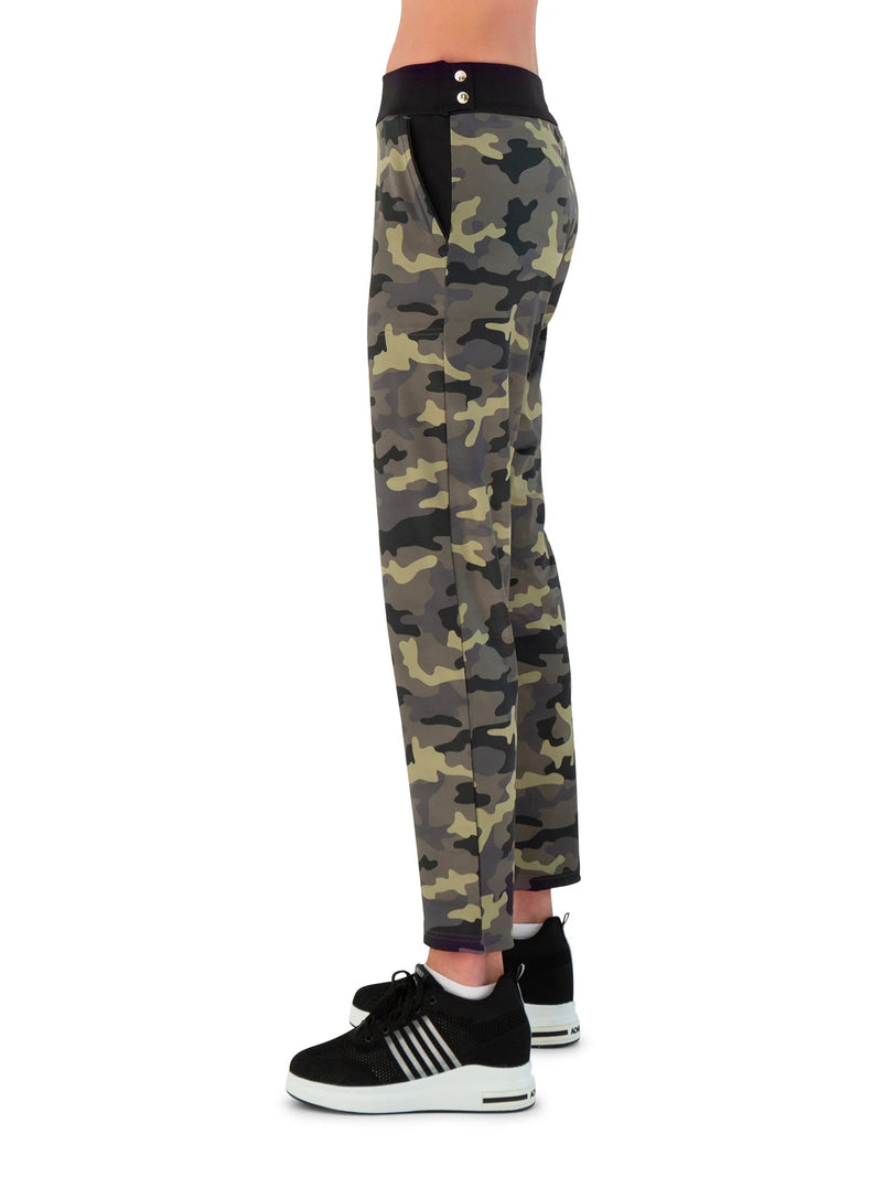 Load image into Gallery viewer, InPhorm Pencil Fit Golf Pant Camo Side View
