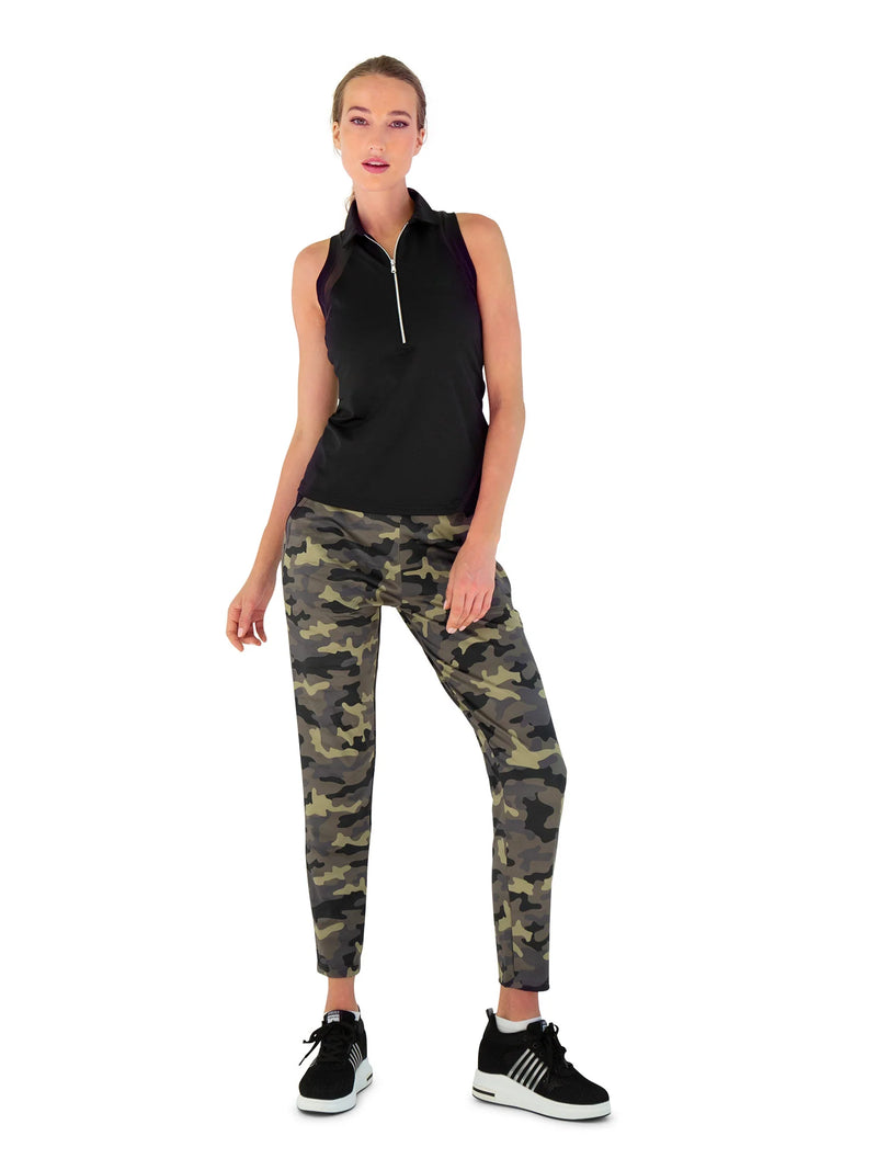 Load image into Gallery viewer, InPhorm Pencil Fit Golf Pant Camo with Black Top
