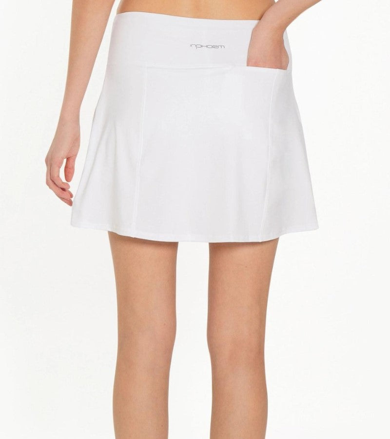 Load image into Gallery viewer, InPhorm Pleated Golf Skort White Back View 15&quot;
