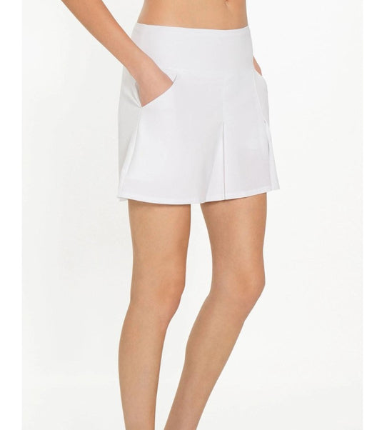 InPhorm Pleated Golf Skort White 15" Side View