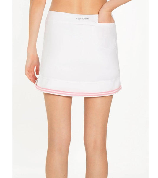 Inphorm Plumeria Straight Golf Skirt 15" White