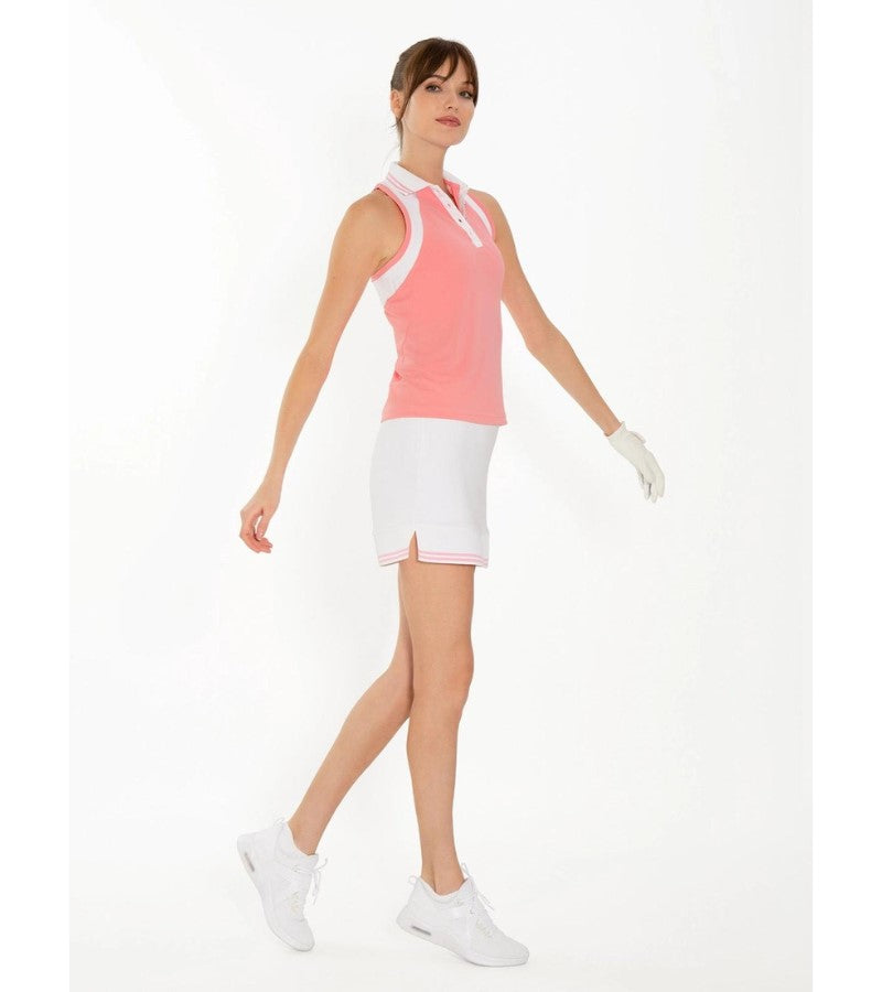 Load image into Gallery viewer, Inphorm Plumeria Straight Golf Skirt 15&quot; White

