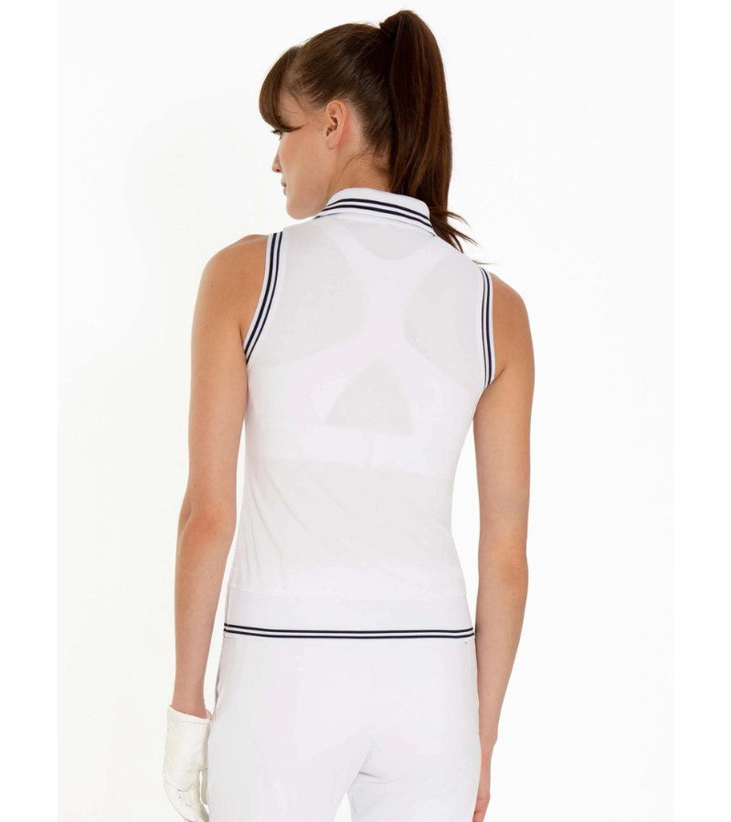 Load image into Gallery viewer, InPhorm Sleeveless Womens Polo White / Midnight
