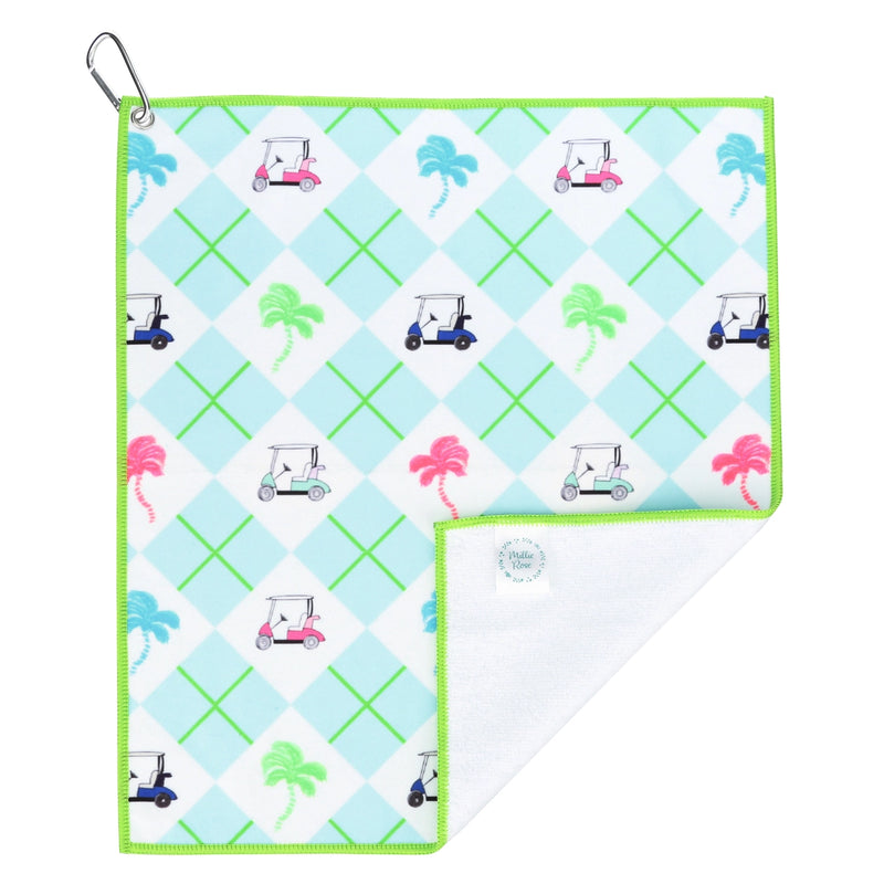 Load image into Gallery viewer, Island Green Golf towel with carabiner
