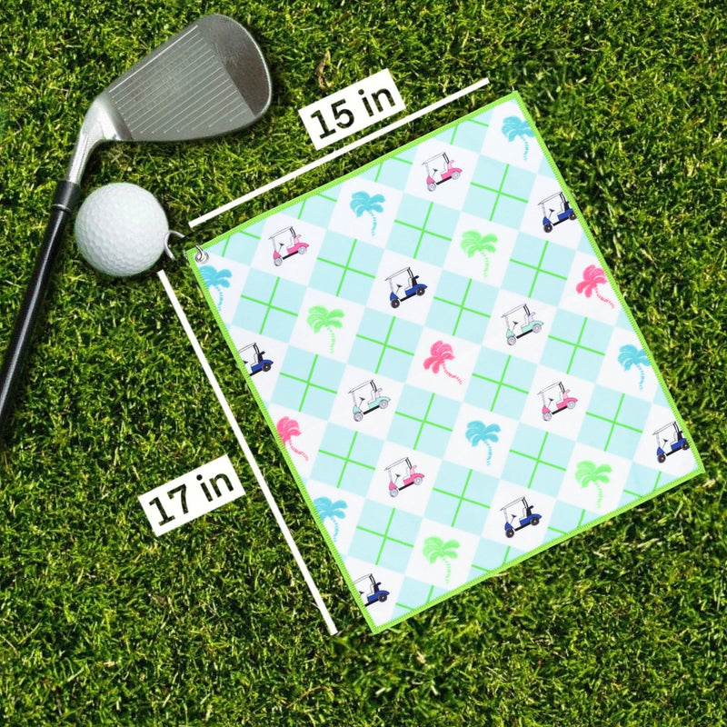 Load image into Gallery viewer, Island Green Golf Towel Dimensions
