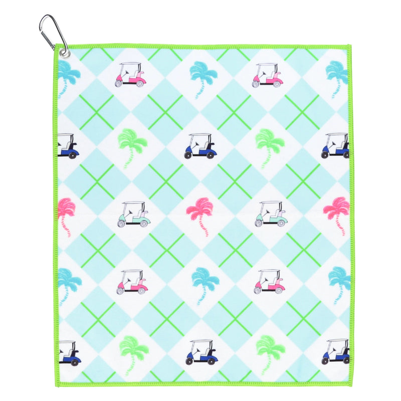 Load image into Gallery viewer, Island Green Golf towel with carabiner
