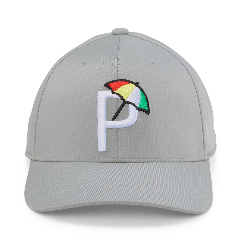 Load image into Gallery viewer, Puma P Mens Golf Hat Bright Ash Gray / White Glow
