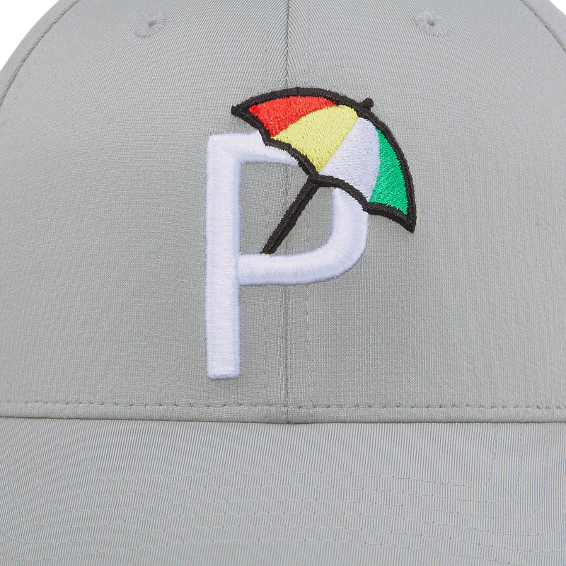 Load image into Gallery viewer, Puma P Mens Golf Hat Bright Ash Gray / White Glow
