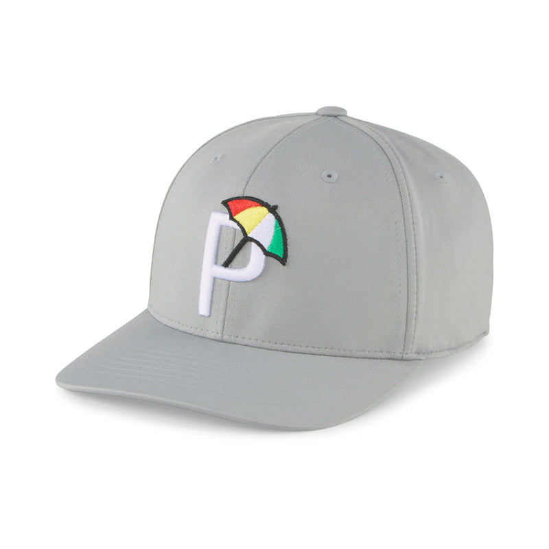 Load image into Gallery viewer, Puma P Mens Golf Hat Bright Ash Gray / White Glow
