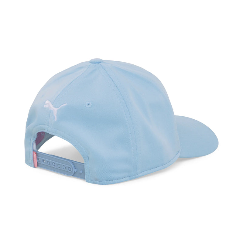 Load image into Gallery viewer, Puma P Womens Golf Hat Bright Blue Bell / White Glow
