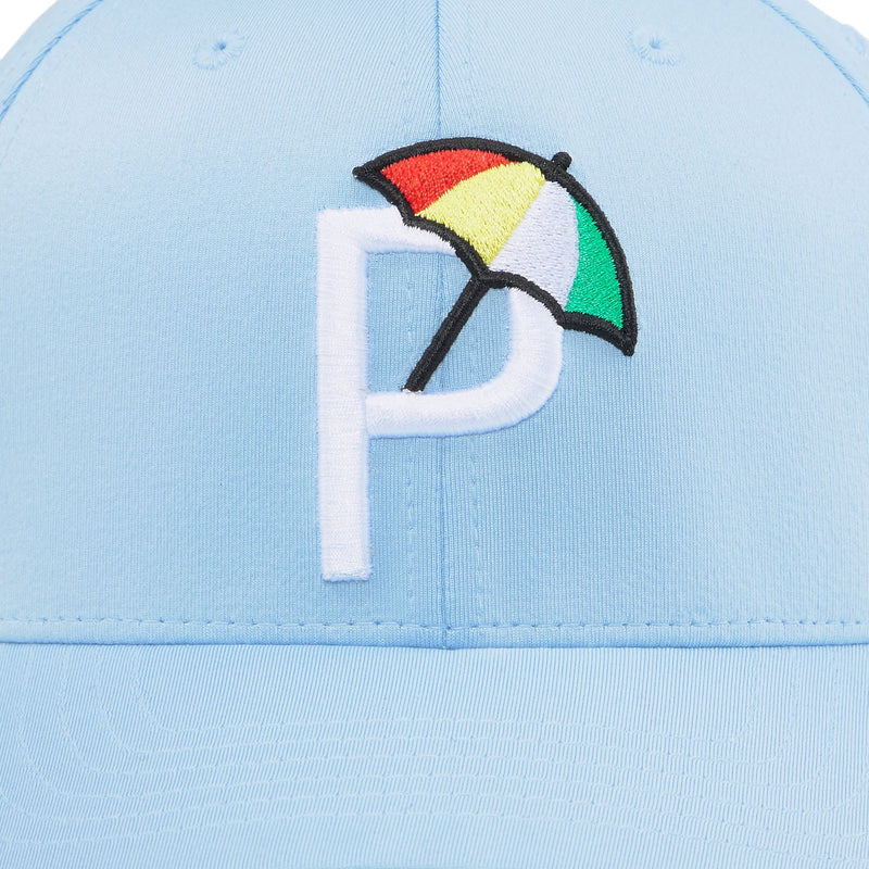 Load image into Gallery viewer, Puma P Womens Golf Hat Bright Blue Bell / White Glow
