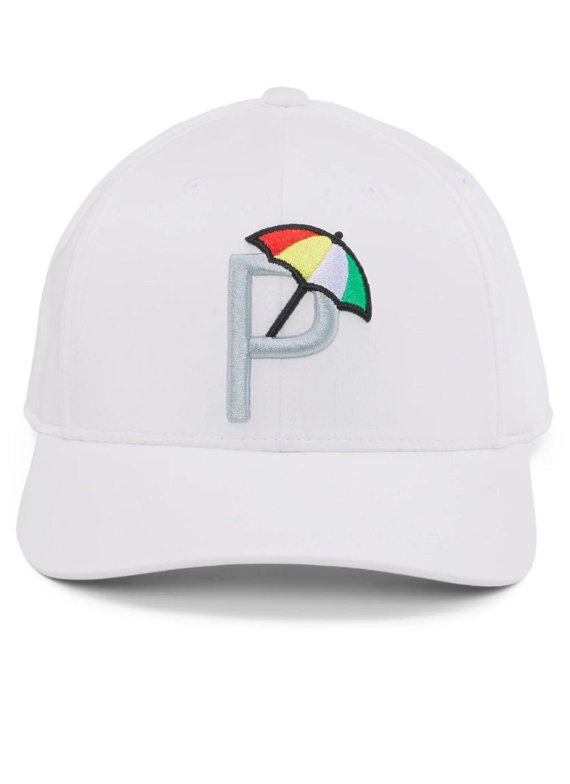 Load image into Gallery viewer, Puma P Mens Golf Hat Bright White / Ash Gray
